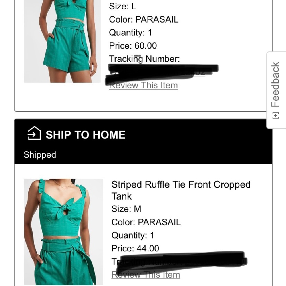NWT Express shorts w/ crop set